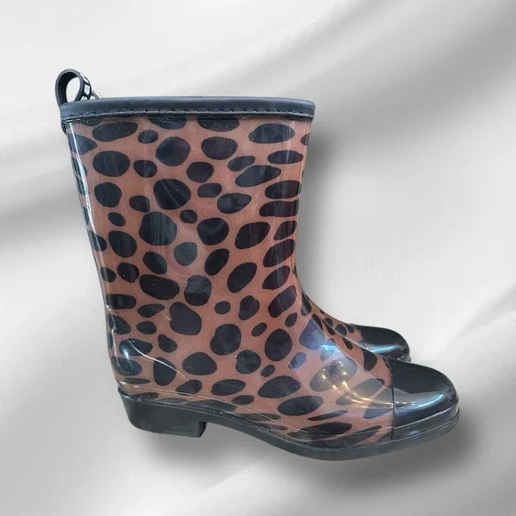 Sz 37 (7) Sanmm rain boots waterproof boots galoshes leopard print new spring - Picture 6 of 9